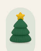 Árbol de Navidad impreso en 3D con textura de punto y estrella dorada
