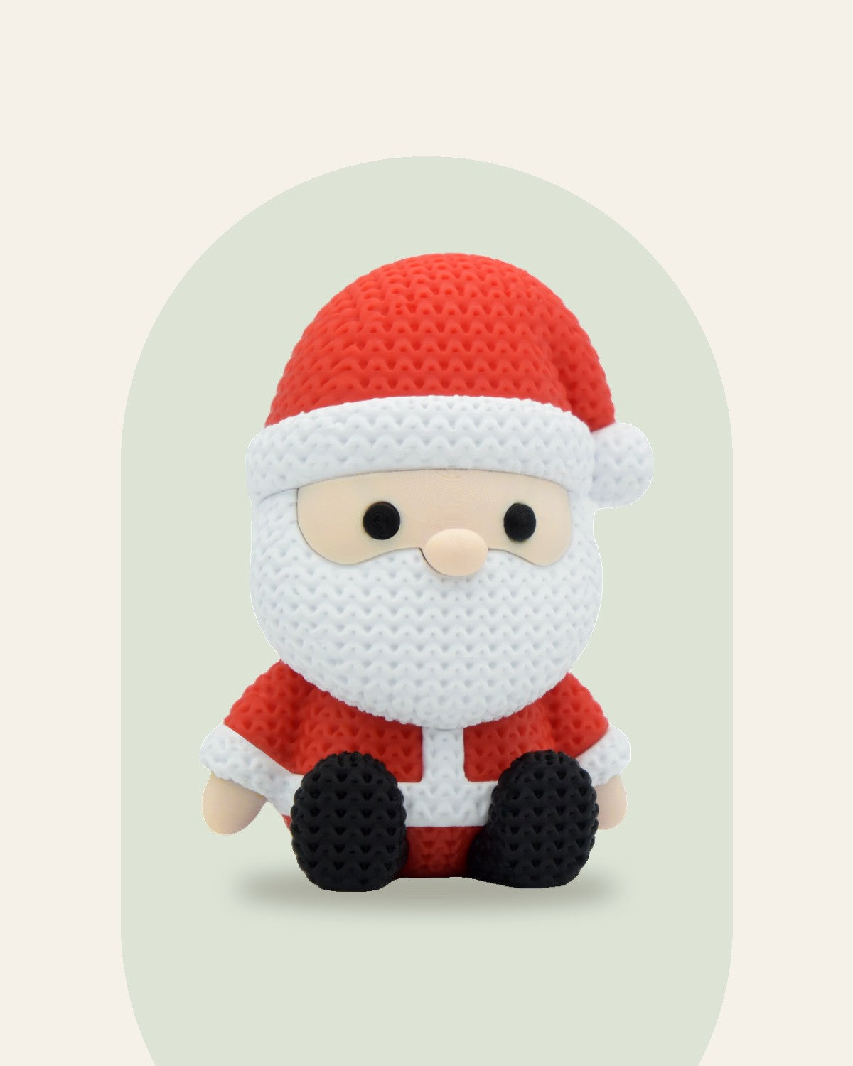 Papá Noel impreso en 3D con textura de punto
