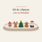 Kit de 5 figuras de Navidad impresas en 3D con su bandeja