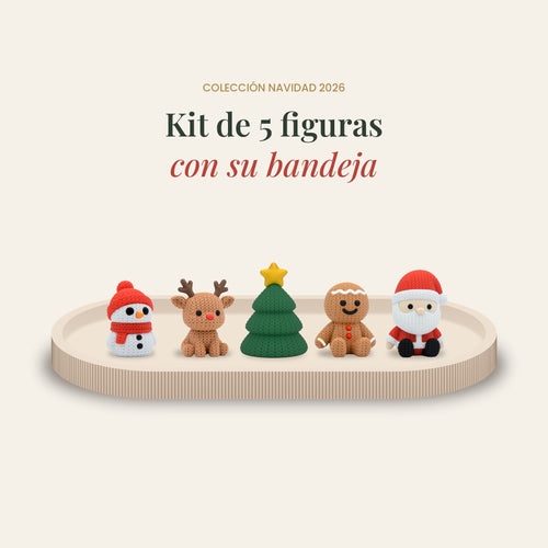 Kit de 5 figuras de Navidad impresas en 3D con su bandeja